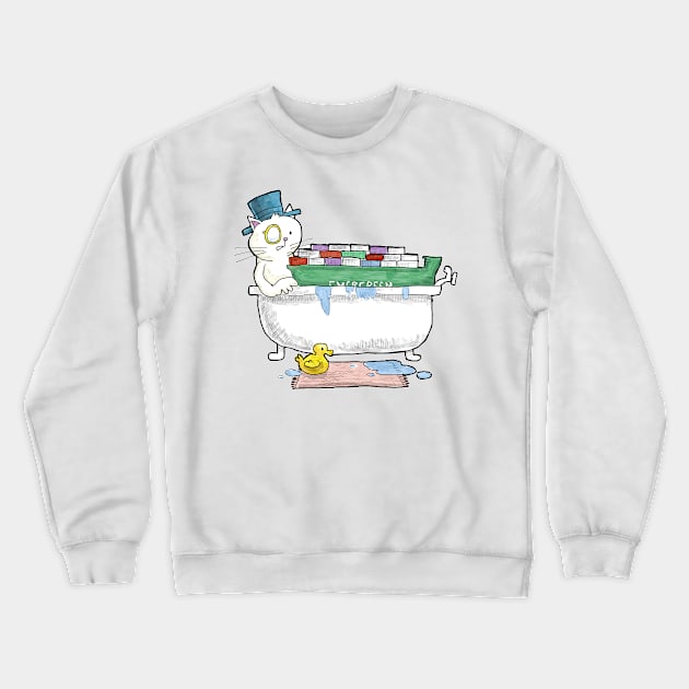 Dapper Cat - Evergreen Crewneck Sweatshirt by johnnybuzt